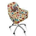 thumbnail image 1 of Xixirimido Boho Style Floral Rooster Pattern Stretch Office Chair Cover Swivel Accent Dining Chair Cover for Armrest Chair Universal Armchair Slipcovers Mid Back Desk Chair Protector, 1 of 7