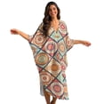 thumbnail image 1 of Xixirimido Boho Style Mandala Flower Print Women’s Plus Size Beach Kaftan Dress V-Neck Batwing Sleeve Swimsuit Cover Up Flowy Caftan Dress for Pool, Cruise & Resort Wear, 1 of 7