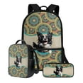 thumbnail image 1 of Xixirimido Border Collie Boho Mandala Print 3 Pack Kids School Backpack Set for Teen Boys Girls with Lunch Box Pencil Bag, 17in Schoolbag Bookbag for School Students, 1 of 6
