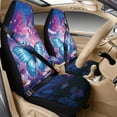thumbnail image 1 of Xixirimido Breathable Car Seat Cover Set of 5 PU Leather Front Seats with Seat Belt & Console Covers Universal Fit Automotive Accessories, Butterfly Daisy Colorful Galaxy, 1 of 8