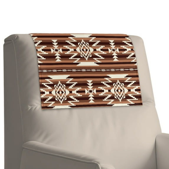 Xixirimido Brown Aztec Ethnic Tribal Print Recliner Headrest Protector Leather Non Slip Headrest Covers for Recliners Sofa Headrest Covers Furniture Protector for Home, 1Pcs