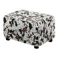 thumbnail image 1 of Xixirimido Brown Cowhide Cow Skin Pattern Ottoman Cover Stretch Rectangular Footstool Slipcover with Nonslip Elastic Base, Universal Fit for Storage Ottomans & Ottoman Footrests, Small, 1 of 7