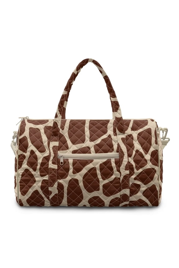 Brown Giraffe Skin Print Travel Duffle Bag Weekender Overnight Hospital Bags for Women Lightweight Carry-on Gym Bag for Travel, Airplanes, Sports
