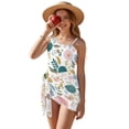 thumbnail image 1 of Xixirimido Butterfly Hydrangea Floral Print Girl's One Piece Swimsuits with Removable Bra One Shoulder Bathing Suit with Mesh Cover Up 1 Piece Swimsuit Swimwear, Size 17-18 Years, 1 of 7