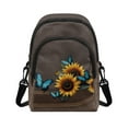 thumbnail image 1 of Xixirimido Butterfly Sunflower Pattern Small Sling Bag Cell Phone Purse Fanny Crossbody Bag for Women Trendy Chest Backpack with Adjustable Strap - Brown, 1 of 7