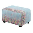 thumbnail image 1 of Xixirimido Butterfly Vibrant Flowers Pattern Ottoman Cover Rectangle Stretch Footrest Stool Cover for Storage Ottoman, Foot Stool Slipcover Protector with Nonslip Elastic Bottom, Small, 1 of 7