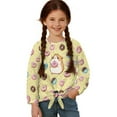 thumbnail image 1 of Xixirimido Capybara Donuts Yellow Pattern Girls Casual Tunic Tops Tie-hem Long Sleeve Loose Soft Blouse T-Shirt Cute Graphic Girls Shirts, Size 9-10, 1 of 7