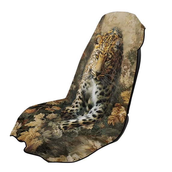 Xixirimido Car Seat Cover Front Seat Sweat Towel Bucket Seat Covers for Cars SUV Trucks for Gym Workout Running Swimming Beach Hiking, Leopard Forest Camo