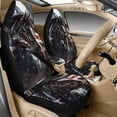thumbnail image 1 of Xixirimido Car Seat Cover Set of 5 Pieces Front Seat Covers with Matching Seat Belt and Center Console Covers PU Leather Fits Most Vehicles, Horse Vintage American Flag, 1 of 8