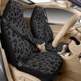 thumbnail image 1 of Xixirimido Car Seat Cover Set of 5 Pieces Front Seat Covers with Matching Seat Belt and Center Console Covers PU Leather Fits Most Vehicles, Leopard Cheetah Black, 1 of 8