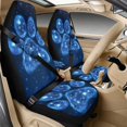 thumbnail image 1 of Xixirimido Car Seat Covers Front Seats Only with Belt Covers Armrest Box Cover 5Pcs Set for SUV Sedan Van Truck PU Leather Seat Protector Automotive Accessories, Blue Paw Galaxy, 1 of 8