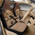 thumbnail image 1 of Xixirimido Car Seat Covers Front Seats Only with Belt Covers Armrest Box Cover 5Pcs Set for SUV Sedan Van Truck PU Leather Seat Protector Automotive Accessories, Brown Labrador Retriever, 1 of 8