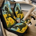 thumbnail image 1 of Xixirimido Car Seat Covers Front Seats Leather Universal Fit for Cars, Vans, Trucks, SUV, Set of 5 Car Seat Protector with Seatbelt Covers & Center Console Cover, Horse Sunflower Dream Catcher, 1 of 8