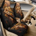 thumbnail image 1 of Xixirimido Car Seat Protection Set 5 Pieces Breathable PU Leather Front Seat Covers with Seat Belt and Console Covers Universal Fits Most Cars, Cat and Sunflower, 1 of 8