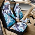 thumbnail image 1 of Xixirimido Car Seat Protection Set 5 Pieces Breathable PU Leather Front Seat Covers with Seat Belt and Console Covers Universal Fits Most Cars, Sea Dolphins, 1 of 8
