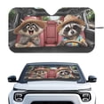 thumbnail image 1 of Xixirimido Car Windshield Sun Shade Car Sun Visor Block UV Rays Foldable Automotive Windshield Sunshades Front Window Sun Blocker Keep Your Vehicle Cool, Cartoon Raccoons, 1 of 8