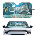 thumbnail image 1 of Xixirimido Car Windshield Sun Shade Car Sun Visor Block UV Rays Foldable Automotive Windshield Sunshades Front Window Sun Blocker Keep Your Vehicle Cool, Sharks Fishes Undersea, 1 of 8