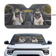 thumbnail image 1 of Xixirimido Car Windshield Sun Shade Foldable Sun Visor for Front Window Sunshade Universal Fit Most Truck SUV Vans Car Interior Accessories, Fuuny Pug Dogs, 1 of 8