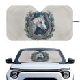 thumbnail image 1 of Xixirimido Car Windshield Sun Shade Foldable Sunshade Front Window Cover Sun Visor for Trucks SUVs Sedan Universal Car Interior Accessories, Horse Floral, 1 of 8