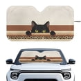 thumbnail image 1 of Xixirimido Car Windshield Sun Shade Front Windshield Cover Universal Fit for SUVs Trucks Foldable Front Window Sunshade Automotive Interior Accessories, Black Cat Leopard, 1 of 8