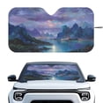 thumbnail image 1 of Xixirimido Car Windshield Sun Shade Sun Visor for Front Window Sunshade Block UV Rays Universal Fit Truck SUV Van Auto Accessories, Fantasy Mountain Lake, 1 of 8