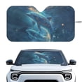 thumbnail image 1 of Xixirimido Car Windshield Sun Shade Universal Fit for SUV Truck Sedan Auto Front Window Sunshade Sun Visor Block UV Rays Keep Cool Car Accessories, Dolphins, 1 of 8