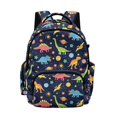 thumbnail image 1 of Xixirimido Cartoon Dinosaurs Planets Stars Print 17" Multi Pockets Kids Backpack for Boys Lightweight School Bag Girls Large Bookbag for Elementary Middle High School Students, 1 of 8