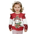 thumbnail image 1 of Xixirimido Cartoon Mouse Christmas Theme Print Adorable Toddler Girls Long Sleeve Sweatshirt with Ruffle Shoulders Graphic Pullover Crewneck Sweater Fall Winter Collection, for 3-4T, 1 of 7
