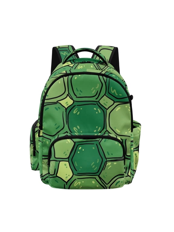 Cartoon Turtle Shell Green Print Backpack for Boys Girls Elementary Middle School Bookbag Kids Lightweight Back Pack Multi Pocket School Bags Large Capacity