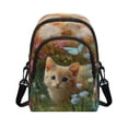 thumbnail image 1 of Xixirimido Cat Butterfly Floral Pattern Small Sling Bag for Women Crossbody Bags with Adjustable Strap Cell Phone Purse Fanny Pack Chest Bag for Travel Hiking, 1 of 7