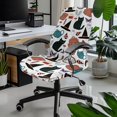thumbnail image 1 of Xixirimido Cat Butterfly Mushroom Books Pattern Office Chair Covers, Soft Rotating Chair Slipcovers, Removable Anti-Dust Chair Protective Cover High Back Boss Chair Cover with Button, Large, 1 of 6