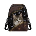 thumbnail image 1 of Xixirimido Cat & Paws Pattern Small Sling Backpack Crossbody Sling Bag, Chest Bag Daypack Fanny Pack Cross Body Bag for Shopping Hiking Traveling, Brown, 1 of 7