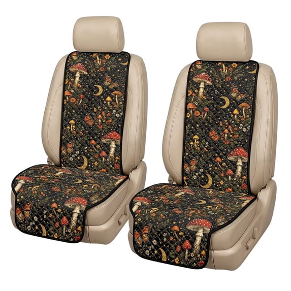 Xixirimido Celestial Mushroom Universal Car Seat Covers for Front Seats, Quilted Car Seat Protector, Non-Slip, Airbag-safe, Universal Fit for Most Vehicles, Car Interior Decor, Machine Washable