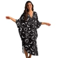 thumbnail image 1 of Xixirimido Celestial Sun Moon Stars Print Women Kaftan Dresses Plus Size Beach Cover Up Deep V-Neck Batwing Sleeves Swimsuit Coverups Summer Caftan Dress, 1 of 7