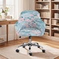 thumbnail image 1 of Xixirimido Cherry Blossom Blue Pattern Swivel Office Armrest Chair Covers Stretch Dining Chair Cover, Mid-Back Desk Chair Slipcover Removable Accent Armchair Protector, 1 of 7