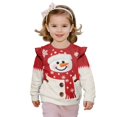 thumbnail image 1 of Xixirimido Christmas Cute Snowman Print Soft Toddler Girls Long Sleeve Sweatshirt Ruffle Shoulder Graphic Pullover Crewneck Top for Cool Weather, for 1-2T, 1 of 7
