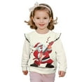 thumbnail image 1 of Xixirimido Christmas Santa Claus Guitar Print Toddler Girls Casual Sweatshirt Long Sleeve Pullover with Ruffle Shoulder Graphic Crewneck Sweater for Fall & Winter, for 4-5T, 1 of 7