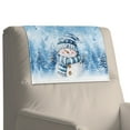 thumbnail image 1 of Xixirimido Christmas Snowman Forest Blue Pattern Leather Recliner Headrest Cover Washable Recliner Headrest Protector Non Slip Chair Head Cover for Sofa Couch Furniture Decor, 2Pcs, 1 of 7