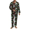 thumbnail image 1 of Xixirimido Christmas Theme Skulls Print Mens Pajama Set Soft Button Down Notched Collar Pjs Long Sleeve 2 Piece Sleepwear Lounge Nightwear with Pockets, Large, 1 of 4