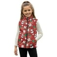 thumbnail image 1 of Xixirimido Christmas Tree Snowman Snowflake Red Pattern Girls Boys Zippered Vest Warm Soft Fleece Vest for Kids Sleeveless Stand Collar Jacket with Pockets Fall Winter Outerwear for 2T, 1 of 7