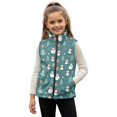 thumbnail image 1 of Xixirimido Christmas Trees Snowmen Gifts Pattern Kids Zip-up Vest for Girls Boys Sleeveless Fleece Vest with Pockets Stand Collar Jacket Kids Fall Winter Outwear for 4T, 1 of 6