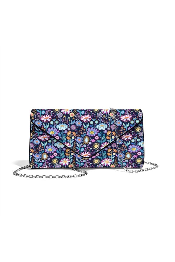 Clutch Purses for Women Evening Handbags for Formal Wedding Party Cocktail Prom Crossbody Envelope Bag with Detachable Chain, Boho Abstract Floral