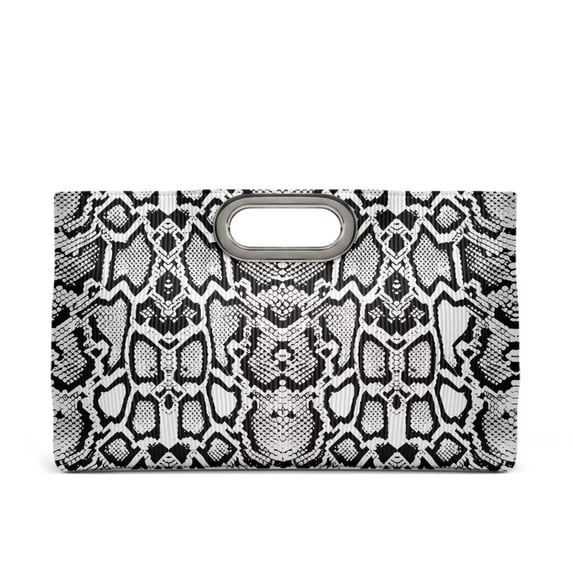 Xixirimido Clutch Purses for Women, Top Handle Leather Clutch Handbag with Detachable Chain Women Formal Evening Handbag, Snake Skin Pattern