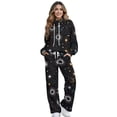 thumbnail image 1 of Xixirimido Cocmic Moon Stars Starry Night Print Women's Sweatsuits 2 Piece Outfit Fall Fashion Airport Lounge Sets Long Sleeve Sweatshirt Wide Leg Sweatpants Plus Size Tracksuit, X-Small, 1 of 7