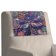 thumbnail image 1 of Xixirimido Colorful Dragonfly Boho Mandala Print Non Slip Recliner Headrest Protector Leather Headrest Covers for Recliner Chair Waterproof Couch Head Rest Covers for Sofa, 2Pcs, 1 of 7
