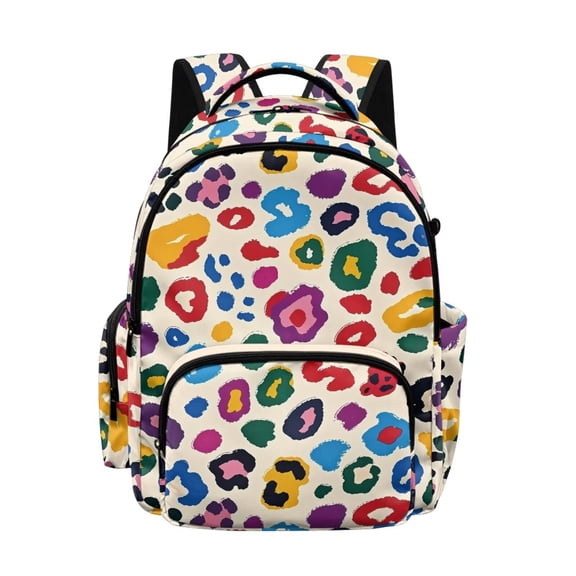 Xixirimido Colorful Leopard Print 17 Inch Kids Backpacks for Boys & Girls Preschool, Kindergarten, Elementary School Backpacks with Adjustable Straps Multi-pocket