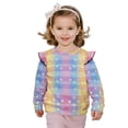 thumbnail image 1 of Xixirimido Colorful Stars Print Sweatshirt for Toddler Girls Ruffle Pullover Top Casual Long Sleeve Top Kids Graphic Crewneck Sweater Fall Winter Outfit, for 1-2T, 1 of 7
