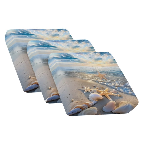 Xixirimido Couch Cushion Cover Non-Slip Sofa Cover with Elastic Bands Universal Armchair Cushion Slipcover Replacement Furniture Protector, Starfish Shell Beach