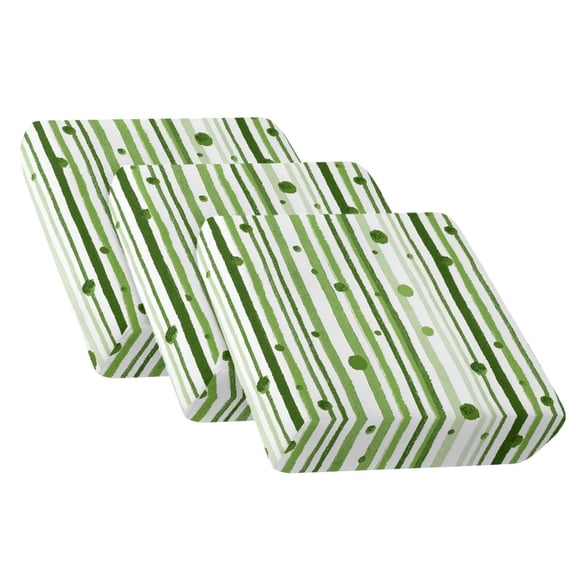 Xixirimido Couch Cushion Covers 3Pcs Seat Cushion Cover Stretch Couch Cover Separate Sectional Sofa Slipcovers Furniture Protector for Pets & Kids, Green Abstract Stripes