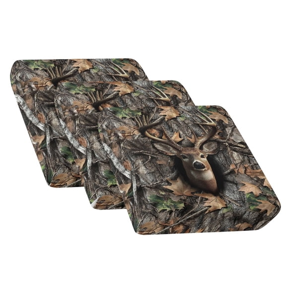 Xixirimido Couch Cushion Covers Sofa Covers Washable for Cushion Couch, 3Pcs Stretch Cushion Slipcover Furniture Protector with Elastic Bottom, Hunting Deer Forest Camo